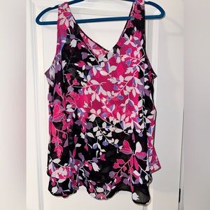 Lane Bryant Pink & Black - CHIFFON TANK